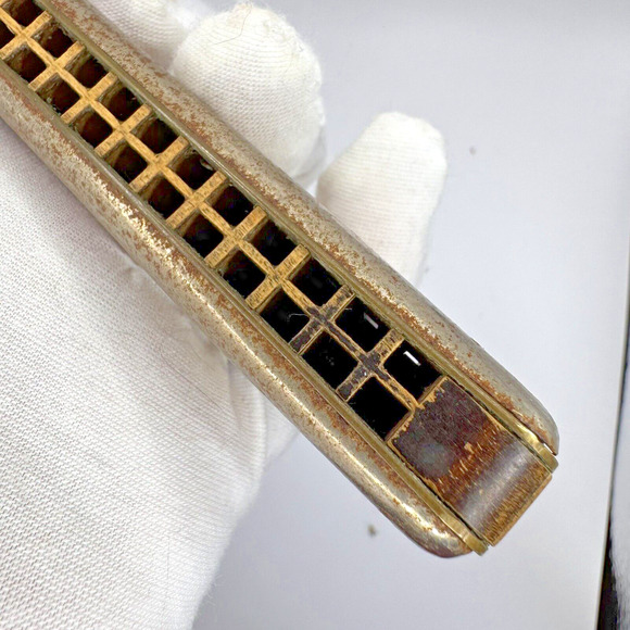 1940s M. Hohner Echo C Key Curved Harmonica Grand Prix Germany Original Box Read - Picture 10 of 16